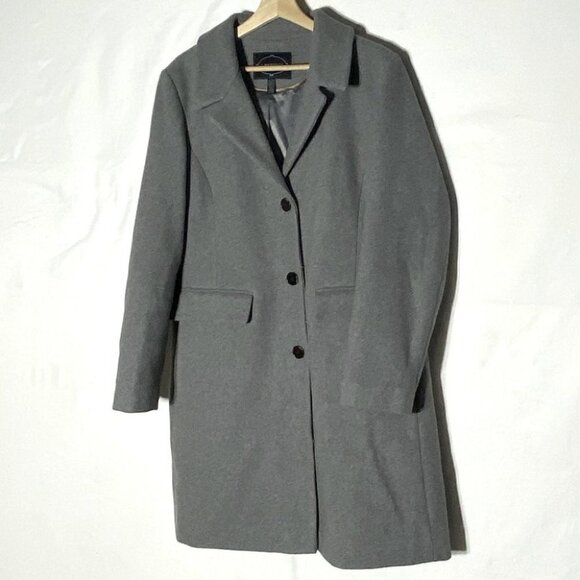 1 Madison Luxe Outerwear Grey Wool Blend Long Overcoat XL - Picture 12 of 12